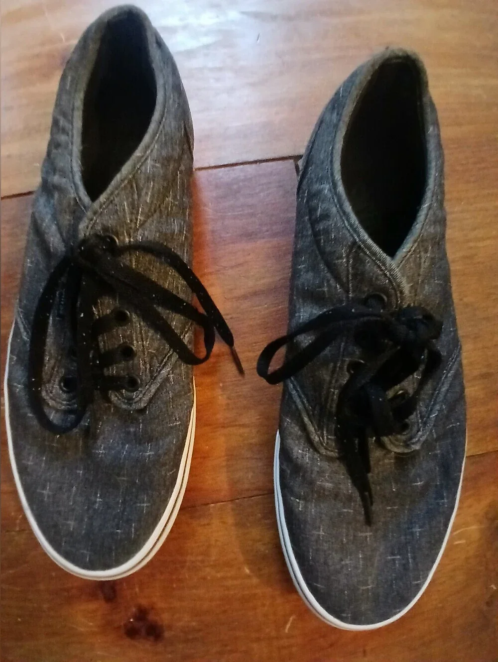 VANS Casual Men's Gray Canvas Lace-Up Sneakers Sz 11.5